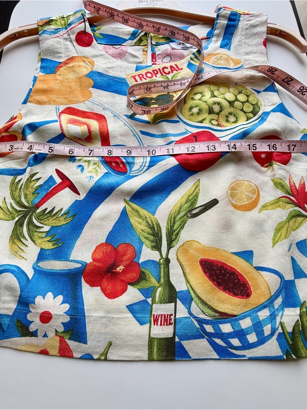 Tropical Print Two Piece Linen Blend Top & Shorts Set Size Large - Picture 7 of 7